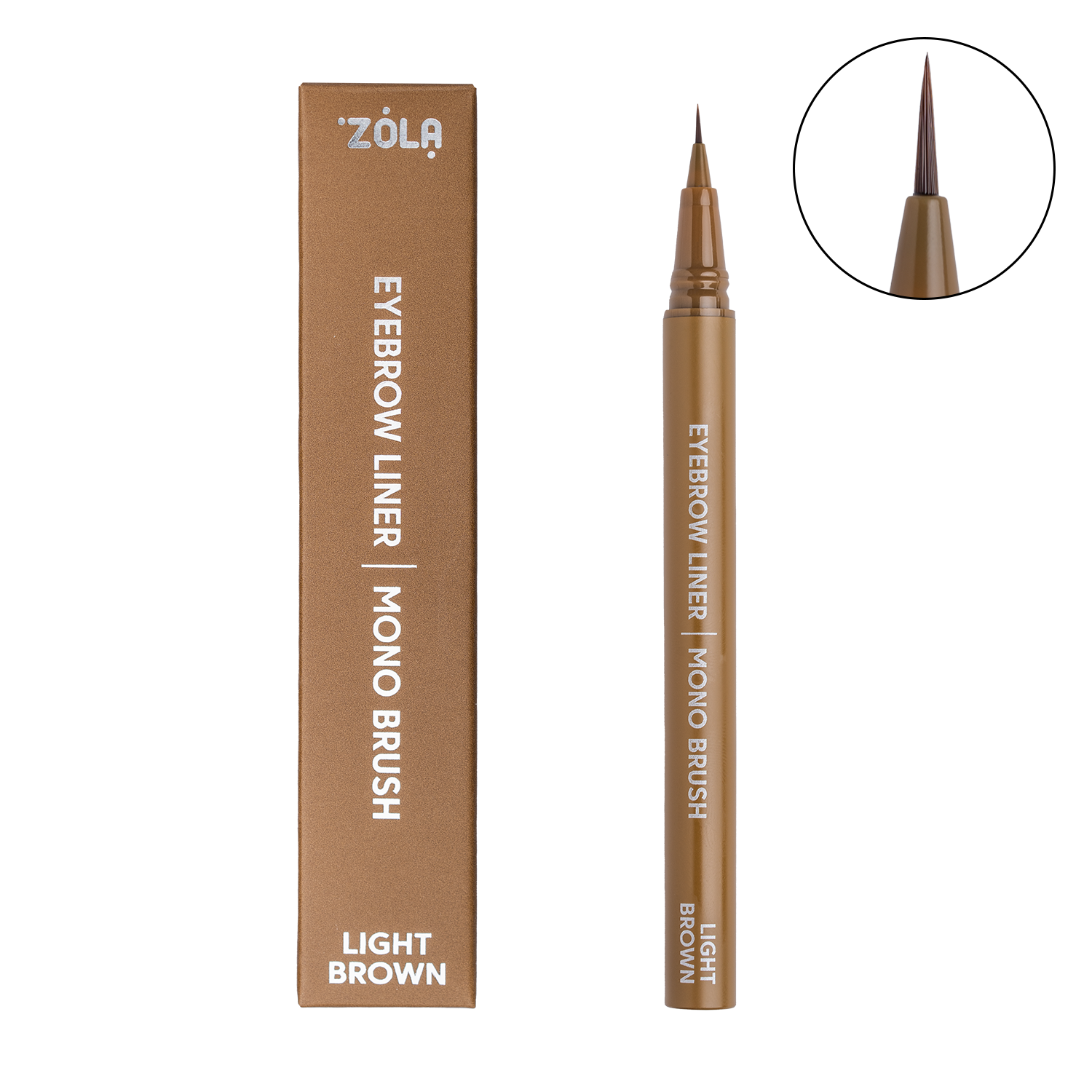 ZOLA Лайнер для бровей c моно-кистью Light Brown купить в