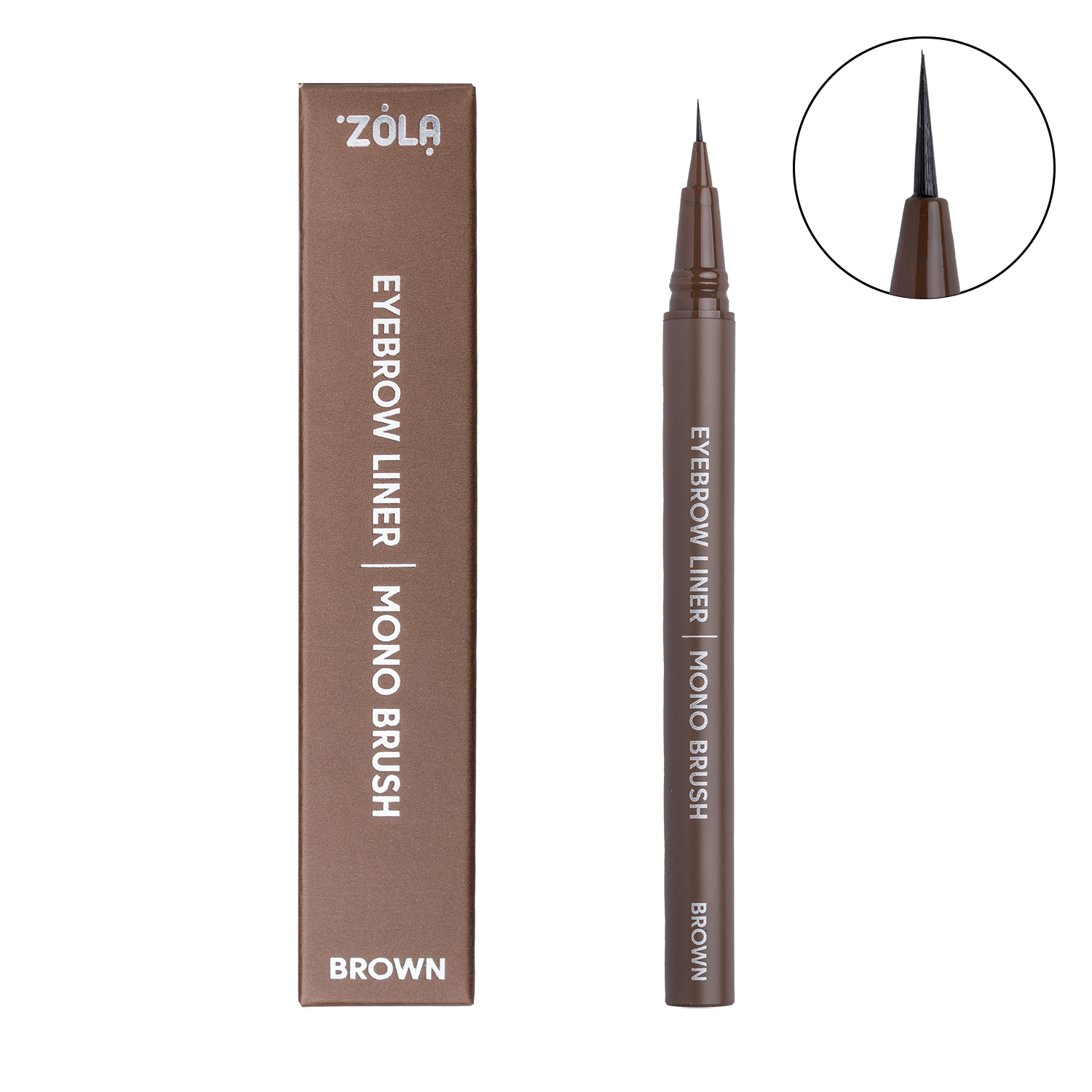 ZOLA Лайнер для бровей c моно-кистью Brown купить в официальном ZOLA Лайнер для бровей c моно-кистью Brown купить в официальном
