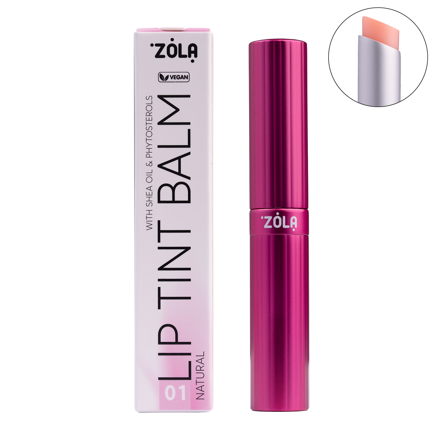 ZOLA ОТТЕНОЧНЫЙ БАЛЬЗАМ ДЛЯ ГУБ LIP TINT BALM (01 NATURAL)
