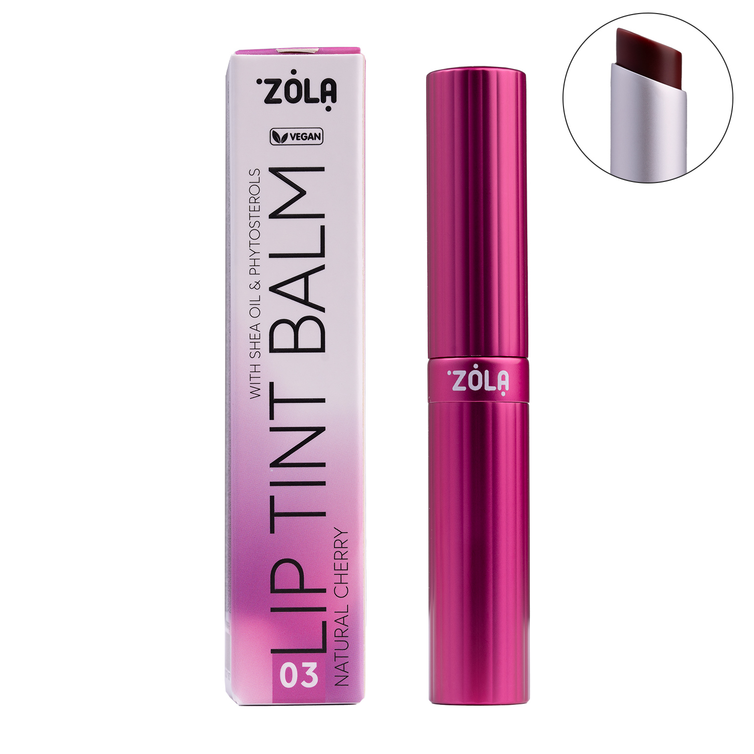 ZOLA Оттеночный бальзам для губ Lip Tint Balm (03 Cherry Natural