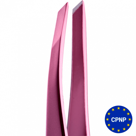 ZOLA Пінцет скошений професійний для брів LIGHT PINK - 1