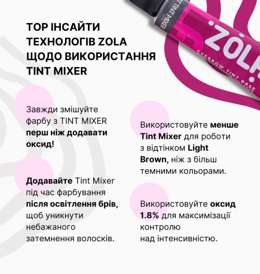 ZOLA Фарба для брів База Eyebrow Tint Base With Collagen 07 Tint Mixer 15 мл. - 4