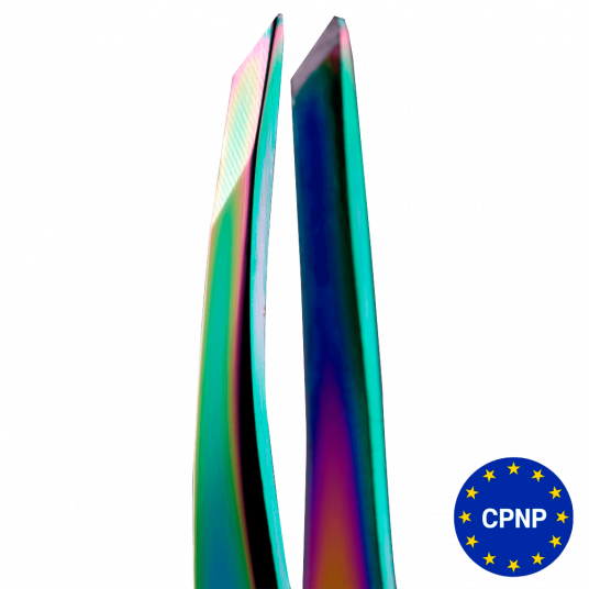 ZOLA Пінцет скошений професійний для брів RAINBOW - 1