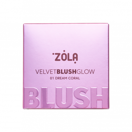 ZOLA Рум’яна Velvet Blush Glow 01 Кораловий Сон Dream Coral - 3
