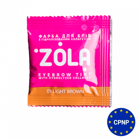 ZOLA Фарба для брів в саше з колагеном Eyebrow Tint With Collagen 01 Light Brown 5 мл. - 1