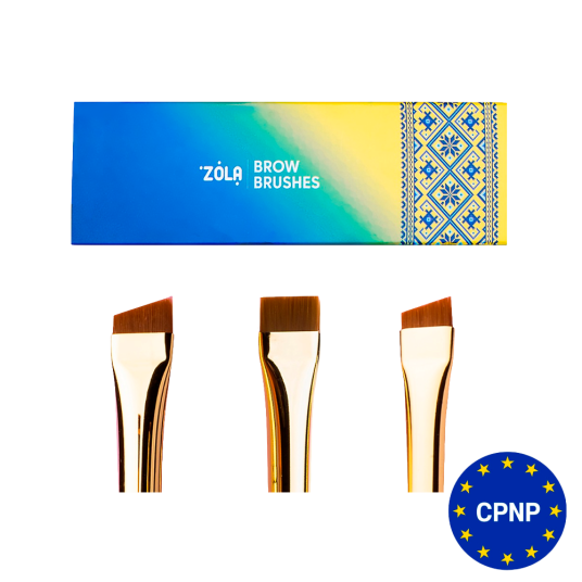 Zola Набір пензлей для фарбування брів BROW BRUSHES UKRAINIAN EDITION професійний - 1