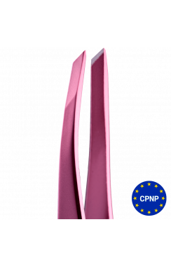 ZOLA Professional beveled tweezers for eyebrows LIGHT PINK