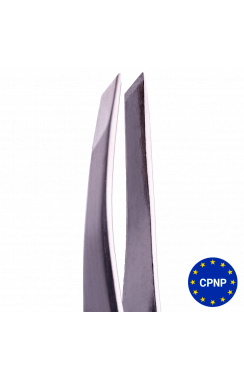 ZOLA Color Series Professional beveled tweezers for eyebrows SILVER