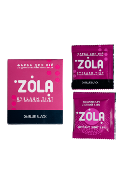ZOLA Фарба для вій у саше з колагеном Eyebrow Tint With Collagen 06 Blue Black 5 мл.