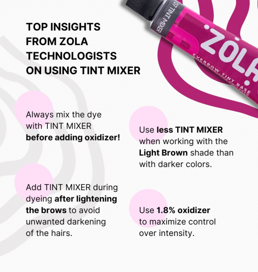 ZOLA Фарба для брів База Eyebrow Tint Base With Collagen 07 Tint Mixer 15 мл. - 7