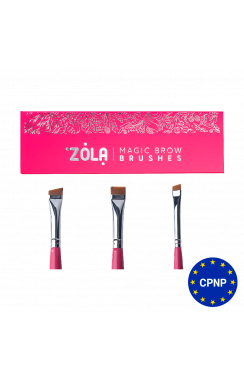 ZOLA Professional set of eyebrow brushes MAGIC BROW BRUSHES Raspberry