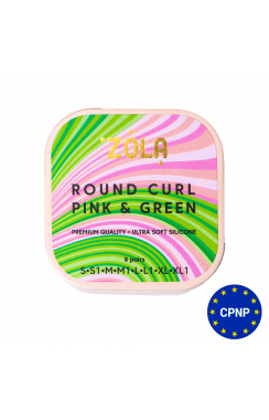 ZOLA Lamination Silicone Pads Round Curl Pink &amp; Green (S, S1, M, M1, L, L1, XL, XL1)