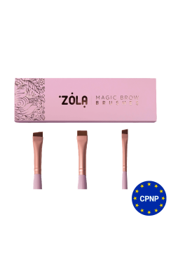 ZOLA Набор кистей светло-розовый для окрашивания бровей MAGIC BROW BRUSHES профессиональный