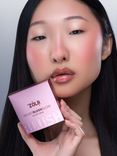 ZOLA Рум’яна Velvet Blush Glow 04 Ніжна троянда Soft Rose - 6
