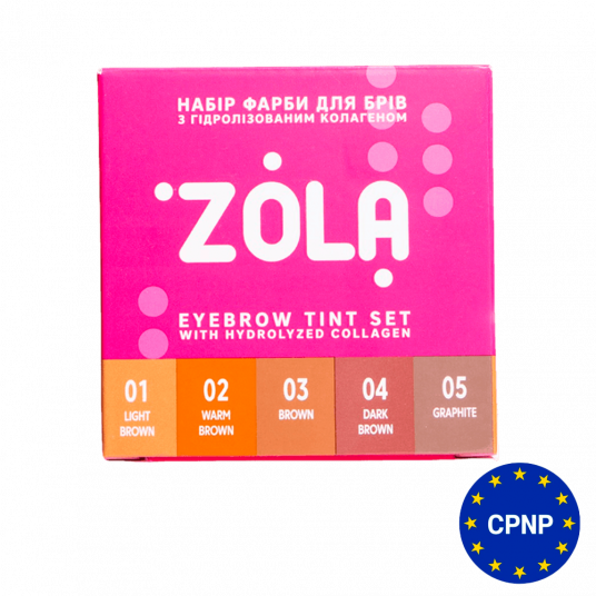 ZOLA Набір фарб для бровей з коллагеном у саше Eyebrow Tint With Collagen 5x5 мл. (5 кольорів) - 1
