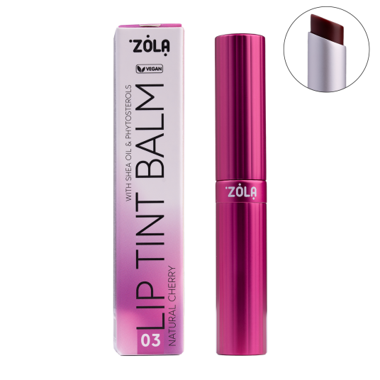 ZOLA Відтінковий бальзам для губ Lip Tint Balm (03 Cherry Natural) - 1
