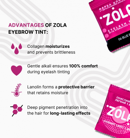 ZOLA Eyelash tint in a sachet with collagen Eyebrow Tint With Collagen 06 Blue Black 5 ml. - 5