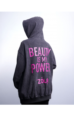 ZOLA Hoodie Beauty Is My Power Grey M