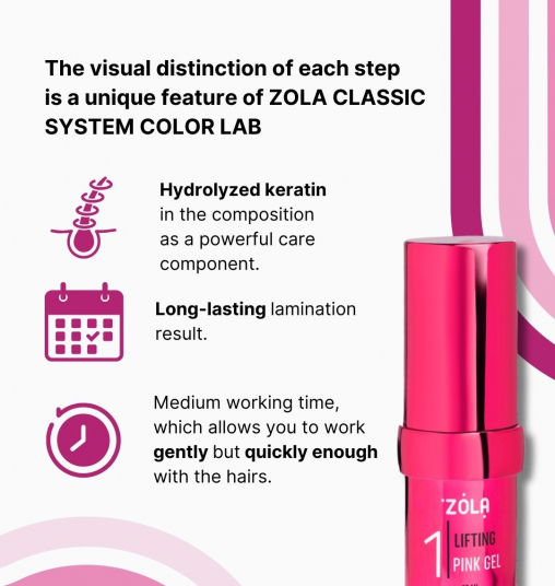ZOLA Color Lab Состав для ламинирования 01 Lifting Pink Gel - 7