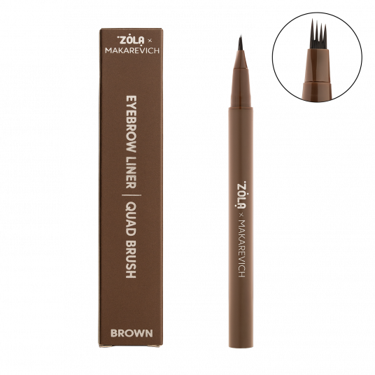 ZOLA x Makarevich Лайнер для брів з квадро-пензлем Brown - 1