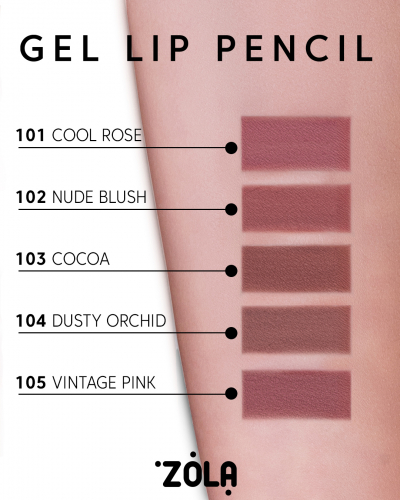 ZOLA Олівець гелевий для губ 101 Cool Rose - 9