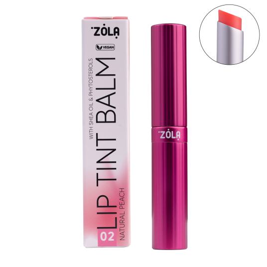 ZOLA Оттеночный бальзам для губ Lip Tint Balm (02 Peach Natural) - 1