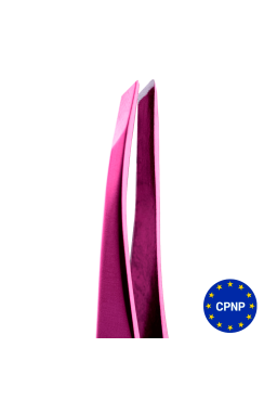 ZOLA Пинцет скошенный профессиональный для бровей PINK