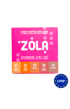 ZOLA Набір фарб для бровей з коллагеном у саше Eyebrow Tint With Collagen 5x5 мл. (5 кольорів)