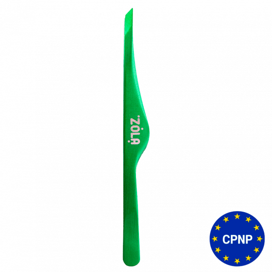 ZOLA Пинцет скошенный профессиональный для бровей GREEN - 2
