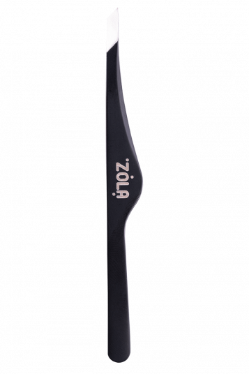 ZOLA Professional beveled tweezers for eyebrows BLACK - 2