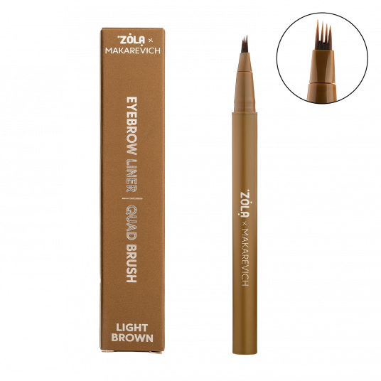 ZOLA x Makarevich Лайнер для бровей c квадро-кистью Light Brown - 1