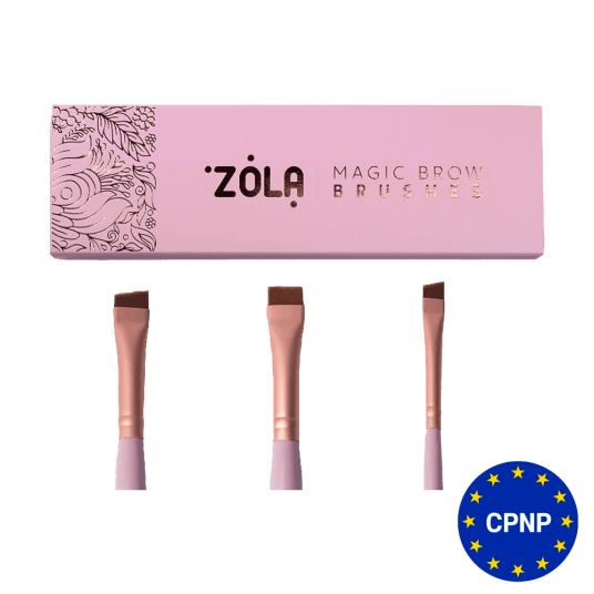 ZOLA Набір пензлів світло-рожевий для фарбування брів MAGIC BROW BRUSHES професійний - 1